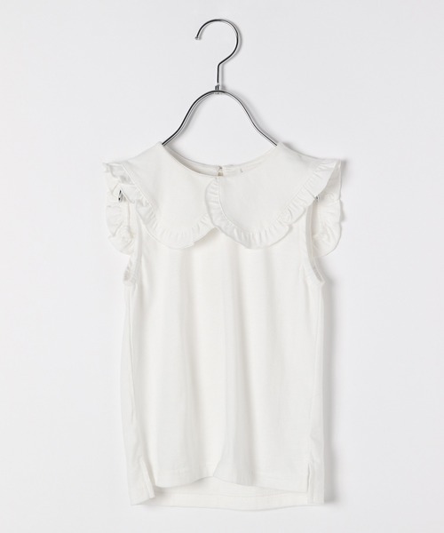 GLOBAL WORK（グローバルワーク）の「【宮城舞さんコラボ】フリル襟ノースリーブ【キッズ】/940449（Tシャツ/カットソー・キッズ・ホワイト/ブラック・120cm/150cm/100cm/110cm/140cm/130cm/160cm）」の14枚目の写真