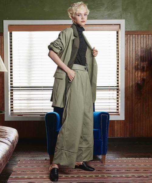 KOH.style（コースタイル）の「配色Dカンベルトジャケット（テーラードジャケット・レディース・ベージュ/カーキ・FREE）」の16枚目の写真