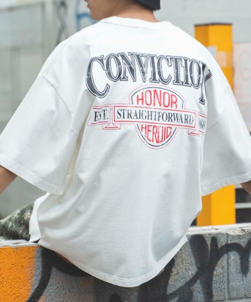 WEGO(ウィゴー)の「WEGO/ヘビーウエイト ピグメントロゴビックシルエット5分袖Tシャツ(Tシャツ/カットソー・メンズ・ブルー/ブラック/ホワイト/カーキ・MEDIUM/X-LARGE/LARGE)」の2枚目の写真