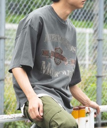 WEGO | WEGO/ヘビーウエイト ピグメントロゴビックシルエット5分袖Tシャツ(Tシャツ/カットソー)