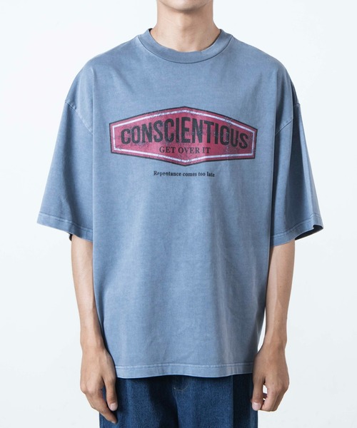 WEGO(ウィゴー)の「WEGO/ヘビーウエイト ピグメントロゴビックシルエット5分袖Tシャツ(Tシャツ/カットソー・メンズ・ブルー/ブラック/ホワイト/カーキ・MEDIUM/X-LARGE/LARGE)」の7枚目の写真