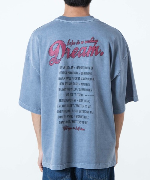 WEGO(ウィゴー)の「WEGO/ヘビーウエイト ピグメントロゴビックシルエット5分袖Tシャツ(Tシャツ/カットソー・メンズ・ブルー/ブラック/ホワイト/カーキ・MEDIUM/X-LARGE/LARGE)」の6枚目の写真