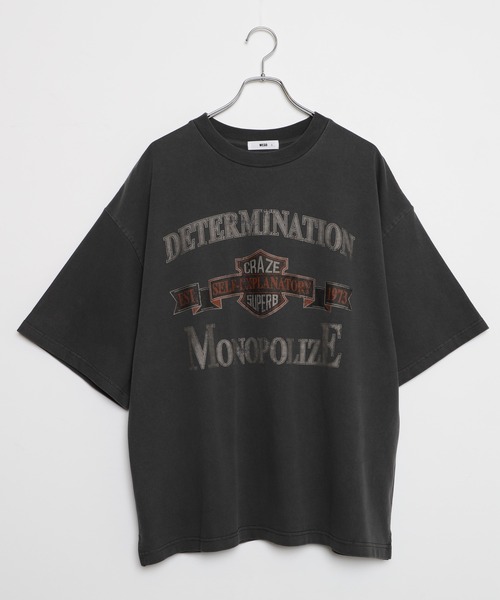 WEGO(ウィゴー)の「WEGO/ヘビーウエイト ピグメントロゴビックシルエット5分袖Tシャツ(Tシャツ/カットソー・メンズ・ブルー/ブラック/ホワイト/カーキ・MEDIUM/X-LARGE/LARGE)」の5枚目の写真