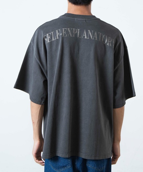 WEGO(ウィゴー)の「WEGO/ヘビーウエイト ピグメントロゴビックシルエット5分袖Tシャツ(Tシャツ/カットソー・メンズ・ブルー/ブラック/ホワイト/カーキ・MEDIUM/X-LARGE/LARGE)」の10枚目の写真