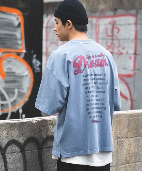 WEGO(ウィゴー)の「WEGO/ヘビーウエイト ピグメントロゴビックシルエット5分袖Tシャツ(Tシャツ/カットソー・メンズ・ブルー/ブラック/ホワイト/カーキ・MEDIUM/X-LARGE/LARGE)」の22枚目の写真