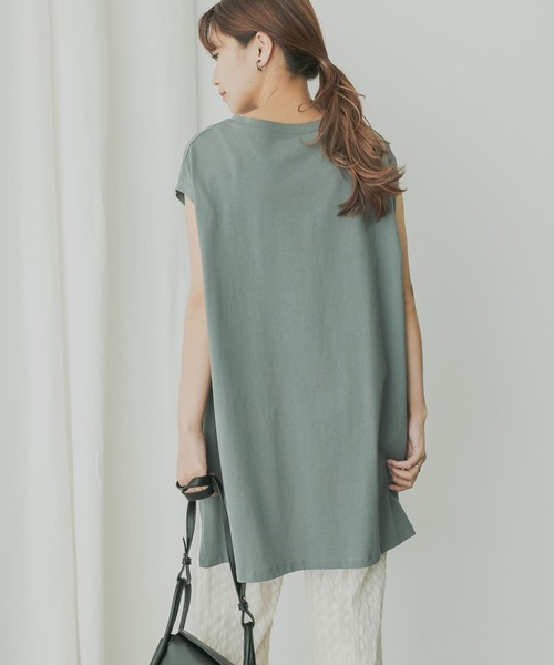 KBF+（ケービーエフプラス）の「KBF+　BIGノースリーブ（Tシャツ/カットソー・レディース・グレー系その他/オフホワイト/パープル/ブラック・ONE）」の3枚目の写真