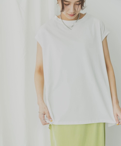 KBF+（ケービーエフプラス）の「KBF+　BIGノースリーブ（Tシャツ/カットソー・レディース・グレー系その他/オフホワイト/パープル/ブラック・ONE）」の5枚目の写真