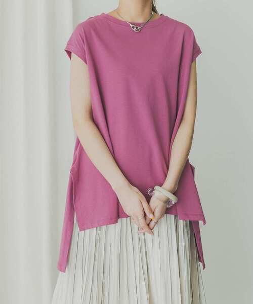 KBF+（ケービーエフプラス）の「KBF+　BIGノースリーブ（Tシャツ/カットソー・レディース・グレー系その他/オフホワイト/パープル/ブラック・ONE）」の10枚目の写真