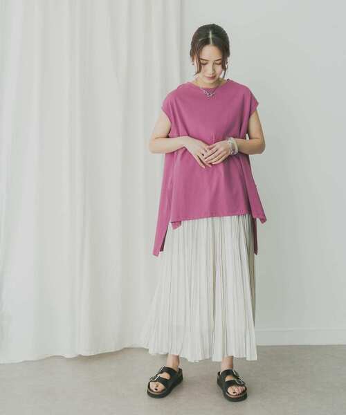 KBF+（ケービーエフプラス）の「KBF+　BIGノースリーブ（Tシャツ/カットソー・レディース・グレー系その他/オフホワイト/パープル/ブラック・ONE）」の13枚目の写真