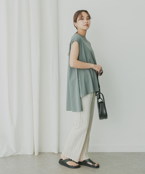 KBF+（ケービーエフプラス）の「KBF+　BIGノースリーブ（Tシャツ/カットソー・レディース・グレー系その他/オフホワイト/パープル/ブラック・ONE）」の16枚目の写真