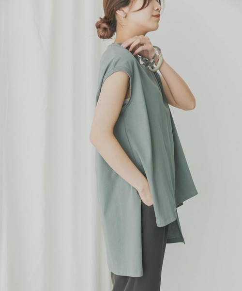 KBF+（ケービーエフプラス）の「KBF+　BIGノースリーブ（Tシャツ/カットソー・レディース・グレー系その他/オフホワイト/パープル/ブラック・ONE）」の18枚目の写真