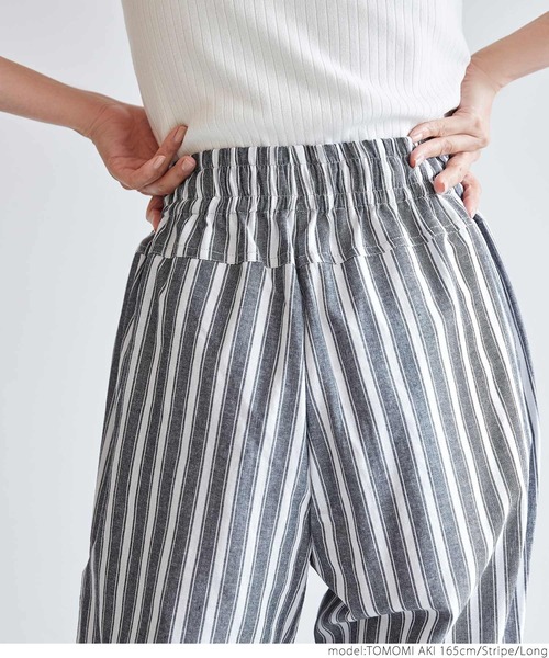 coca(coca)(コカ)の「麻調綿ストライプシェフパンツ(その他パンツ・レディース・ストライプ・SHORT/LONG)」の3枚目の写真