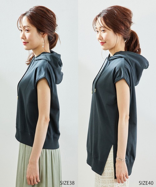 ROPE' PICNIC（ロペピクニック）の「【着丈が選べる】超長綿カットフーディ（パーカー・レディース・スミクロ/ベージュ系その他・38/40）」の3枚目の写真