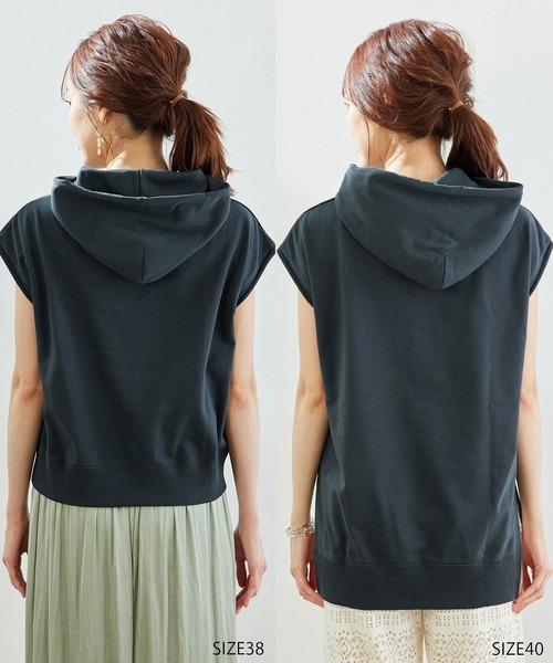 ROPE' PICNIC（ロペピクニック）の「【着丈が選べる】超長綿カットフーディ（パーカー・レディース・スミクロ/ベージュ系その他・38/40）」の6枚目の写真