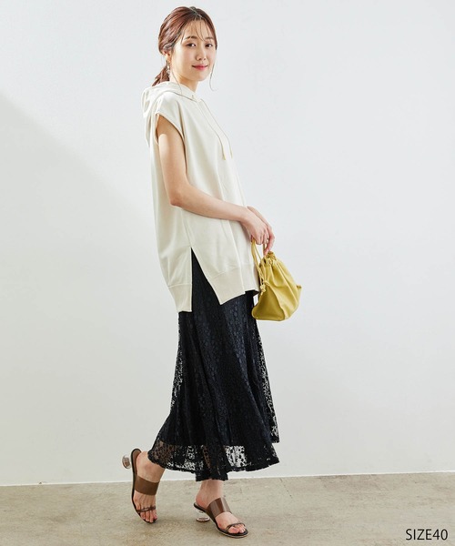 ROPE' PICNIC（ロペピクニック）の「【着丈が選べる】超長綿カットフーディ（パーカー・レディース・スミクロ/ベージュ系その他・38/40）」の9枚目の写真