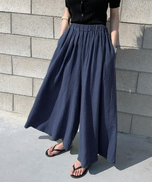 Coo+i（クーイ）の「コットン100％リラックスフレアワイドパンツ（スラックス）」