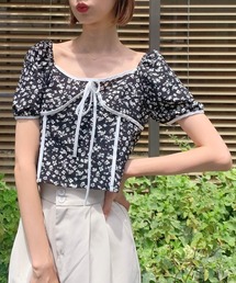 titty＆Co. PETIT | 【titty&Co.PETIT】バイカラーフラワーブラウス(シャツ/ブラウス)