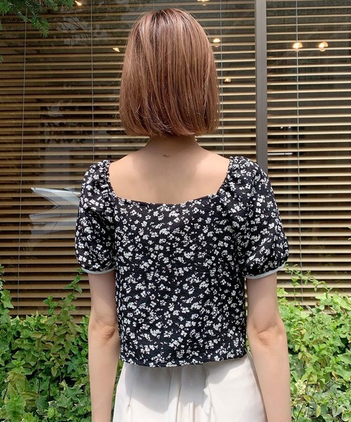 titty＆Co. PETIT（ティティアンドコープティ）の「【titty&Co.PETIT】バイカラーフラワーブラウス（シャツ/ブラウス・レディース・ブラック/ブルー/グリーン・FREE）」の5枚目の写真