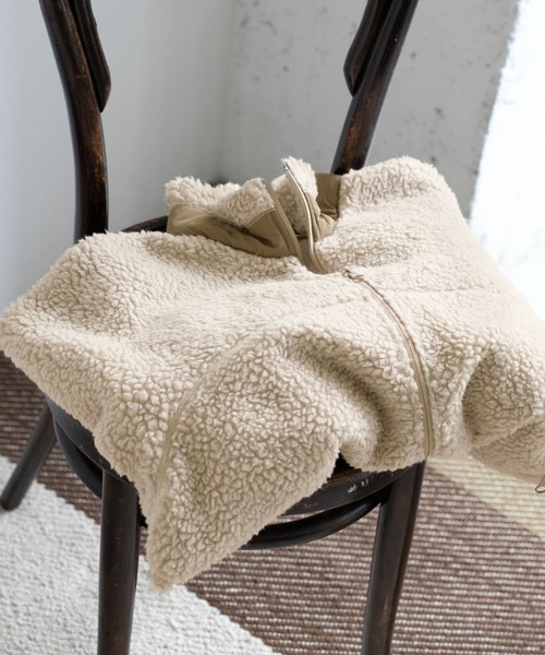 UNFIL(アンフィル)の「unfil wool pile boa fleece jacket(その他アウター・メンズ・ライトベージュ・4/5)」の4枚目の写真