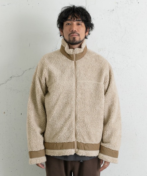 UNFIL(アンフィル)の「unfil wool pile boa fleece jacket(その他アウター・メンズ・ライトベージュ・4/5)」の2枚目の写真