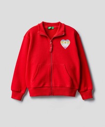 BENETTON (UNITED COLORS OF BENETTON)（ベネトンユナイテッドカラーズオブベネトン）の「キッズグリッターロゴジッパースウェットカーディガン（カーディガン/ボレロ・キッズ）」