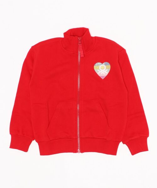 BENETTON (UNITED COLORS OF BENETTON)（ベネトンユナイテッドカラーズオブベネトン）の「キッズグリッターロゴジッパースウェットカーディガン（カーディガン/ボレロ・キッズ・マスタード/レッド・SMALL/X-LARGE/MEDIUM/XX-LARGE/LARGE/X-SMALL）」の7枚目の写真