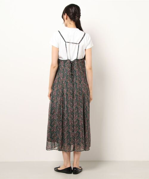 RIVE DROITE（リヴドロワ）の「ペイズリーシフォンキャミワンピース（ワンピース・レディース・ブラック/グリーン・FREE）」の4枚目の写真