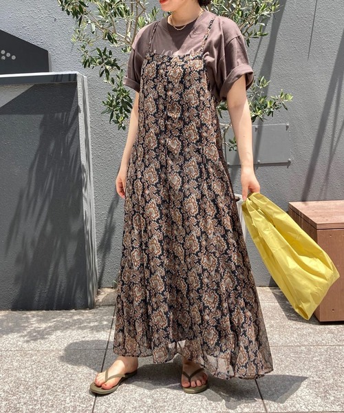 RIVE DROITE（リヴドロワ）の「ペイズリーシフォンキャミワンピース（ワンピース・レディース・ブラック/グリーン・FREE）」の15枚目の写真