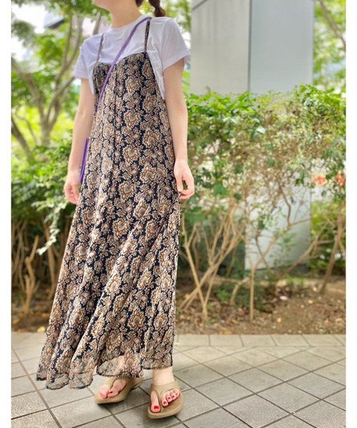 RIVE DROITE（リヴドロワ）の「ペイズリーシフォンキャミワンピース（ワンピース・レディース・ブラック/グリーン・FREE）」の11枚目の写真