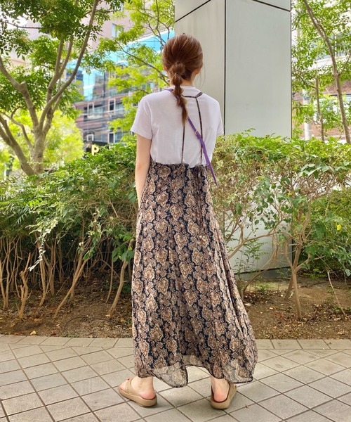 RIVE DROITE（リヴドロワ）の「ペイズリーシフォンキャミワンピース（ワンピース・レディース・ブラック/グリーン・FREE）」の14枚目の写真