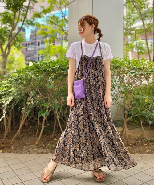 RIVE DROITE（リヴドロワ）の「ペイズリーシフォンキャミワンピース（ワンピース・レディース・ブラック/グリーン・FREE）」の12枚目の写真