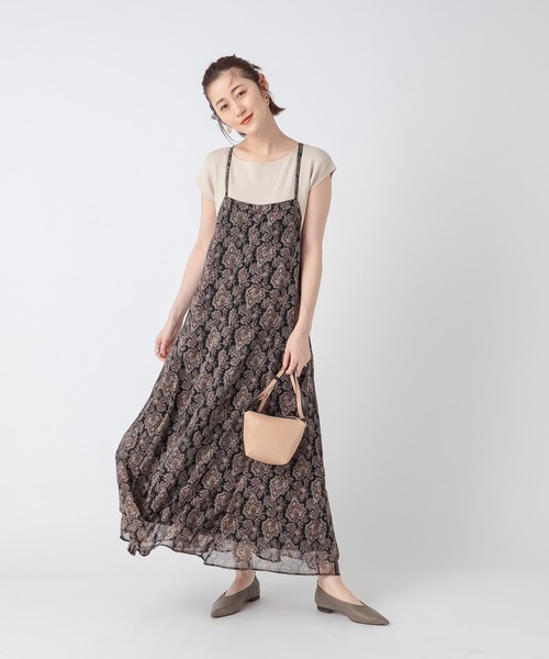 RIVE DROITE（リヴドロワ）の「ペイズリーシフォンキャミワンピース（ワンピース・レディース・ブラック/グリーン・FREE）」の19枚目の写真