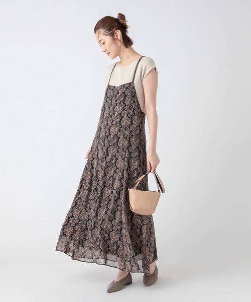 RIVE DROITE（リヴドロワ）の「ペイズリーシフォンキャミワンピース（ワンピース・レディース・ブラック/グリーン・FREE）」の20枚目の写真