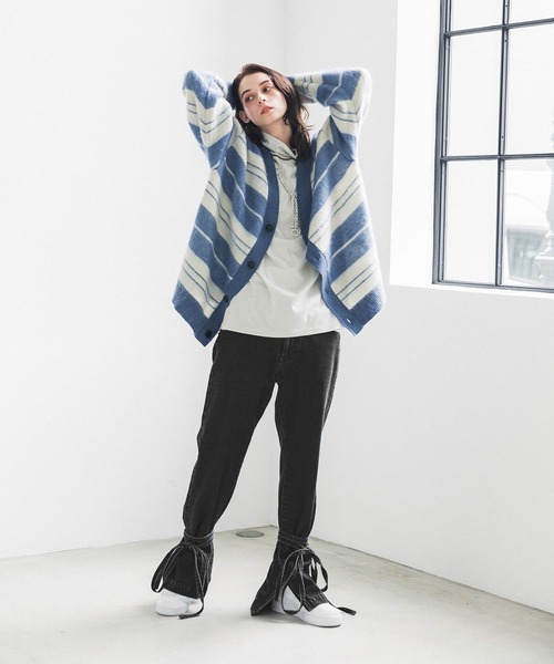 LiNoH(リノー)の「ベルテッドデニムパンツ/BELTED DENIM PANTS(デニムパンツ・メンズ・ブラック・1/2)」の4枚目の写真