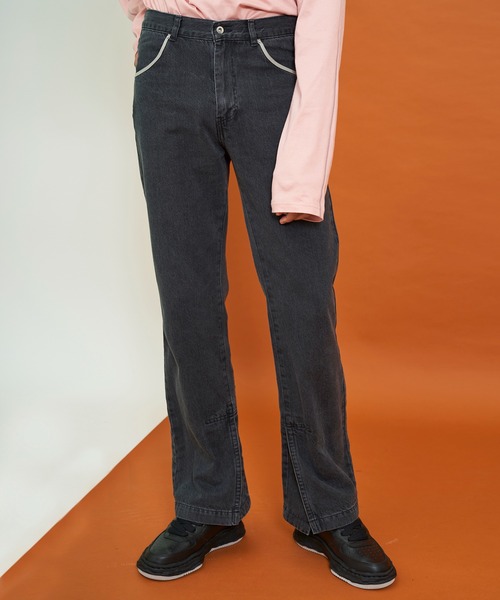 LiNoH(リノー)の「ベルテッドデニムパンツ/BELTED DENIM PANTS(デニムパンツ・メンズ・ブラック・1/2)」の6枚目の写真