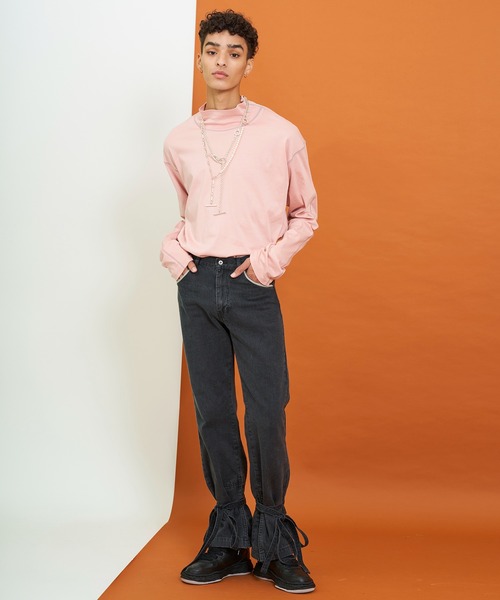 LiNoH(リノー)の「ベルテッドデニムパンツ/BELTED DENIM PANTS(デニムパンツ・メンズ・ブラック・1/2)」の8枚目の写真