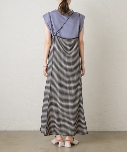 Kastane(カスタネ)の「ジャガードチェックパイピングキャミワンピース(ワンピース・レディース・ブラック/グリーン/アイボリー・FREE)」の22枚目の写真