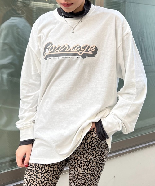 RASVOA(ラスボア)の「Old ロゴロンT(Tシャツ/カットソー・レディース・ブラック/ベージュ/ブルー・FREE)」の3枚目の写真