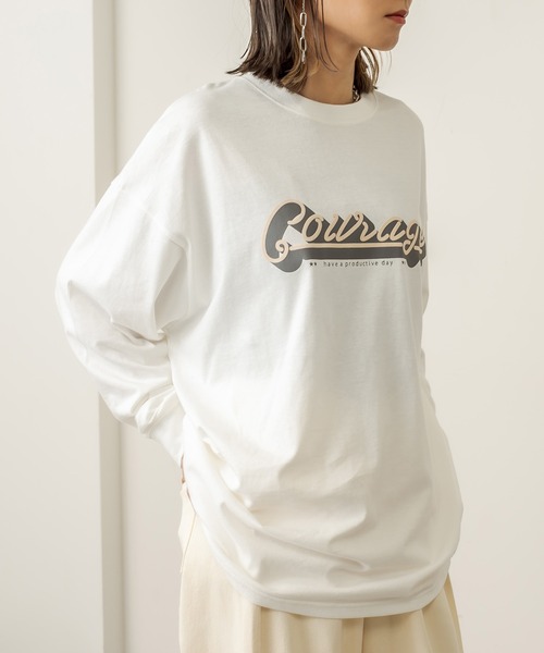 RASVOA(ラスボア)の「Old ロゴロンT(Tシャツ/カットソー・レディース・ブラック/ベージュ/ブルー・FREE)」の4枚目の写真