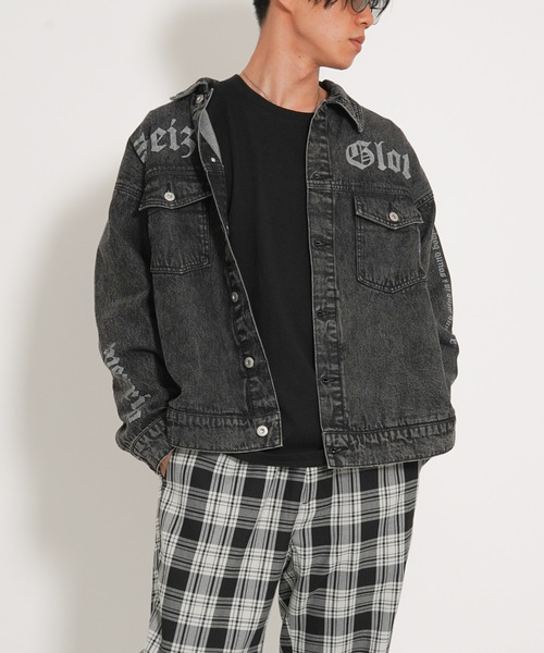 VENCEEXCHANGE（ヴァンスエクスチェンジ）の「プリントGジャン（デニムジャケット・メンズ・ブラック/ブルー・M/L）」の2枚目の写真