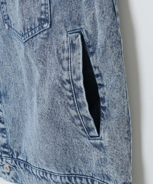 VENCEEXCHANGE（ヴァンスエクスチェンジ）の「プリントGジャン（デニムジャケット・メンズ・ブラック/ブルー・M/L）」の3枚目の写真