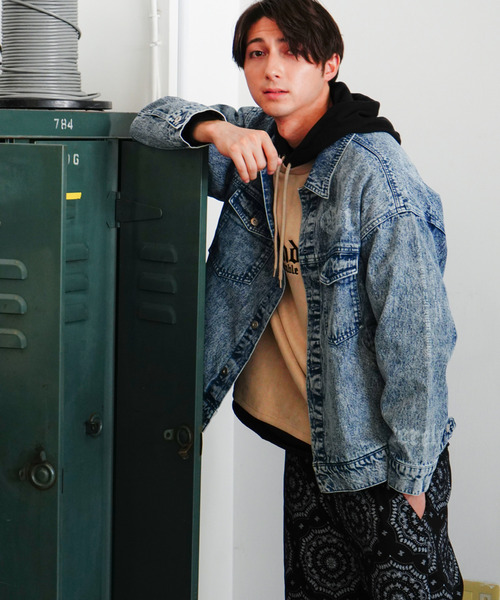 VENCEEXCHANGE（ヴァンスエクスチェンジ）の「プリントGジャン（デニムジャケット・メンズ・ブラック/ブルー・M/L）」の18枚目の写真