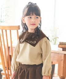 apres les cours | WEB限定 フラワー刺繍衿付きトレーナー(スウェット)