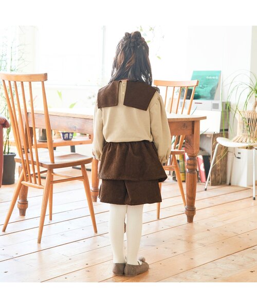 apres les cours（アプレレクール）の「WEB限定 フラワー刺繍衿付きトレーナー（スウェット・キッズ・アイボリー/キャメル・90/100/110/120/80/130）」の4枚目の写真