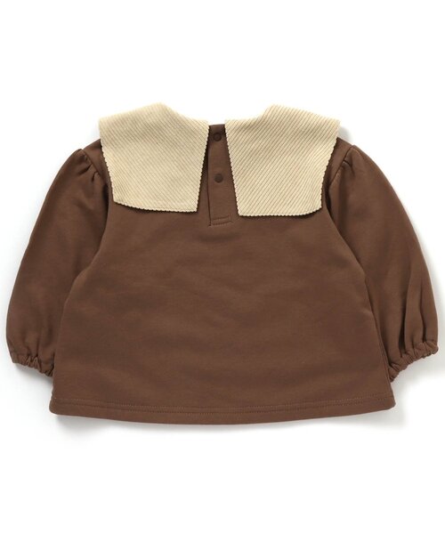 apres les cours（アプレレクール）の「WEB限定 フラワー刺繍衿付きトレーナー（スウェット・キッズ・アイボリー/キャメル・90/100/110/120/80/130）」の9枚目の写真