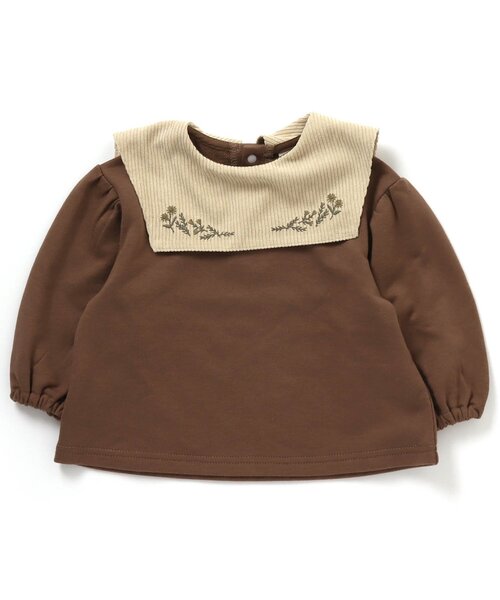 apres les cours（アプレレクール）の「WEB限定 フラワー刺繍衿付きトレーナー（スウェット・キッズ・アイボリー/キャメル・90/100/110/120/80/130）」の13枚目の写真