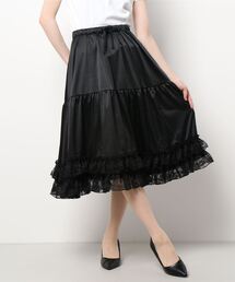 axes femme | レースフリルミディペチＳＫ(スカート)