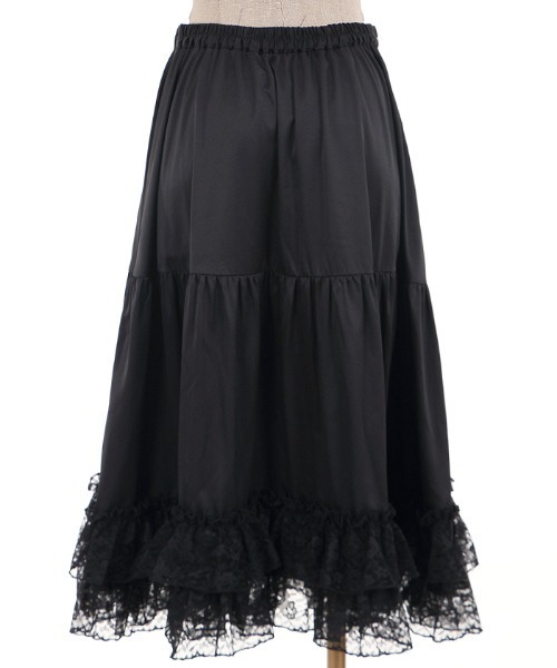 axes femme（アクシーズファム）の「レースフリルミディペチＳＫ（スカート・レディース・ホワイト/ブラック/キナリ・MEDIUM）」の9枚目の写真