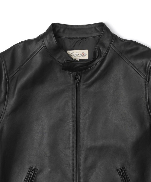 The DUFFER of ST.GEORGE(ザダファーオブセントジョージ)の「SINGLE RIDERS:シープナッパ シングル ライダースジャケット(ライダースジャケット・メンズ・ネイビー/サンドグレー/ブラック・LARGE/MEDIUM/X-LARGE/SMALL)」の11枚目の写真