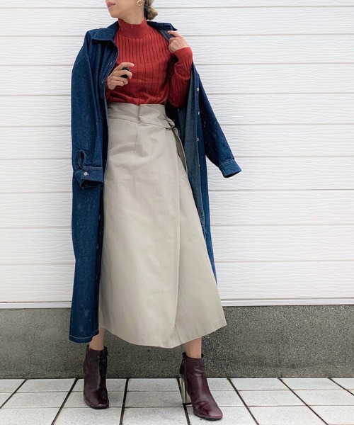 Q（キュー）の「デニムシャツワンピース（シャツワンピース・レディース・ネイビー・MEDIUM）」の8枚目の写真